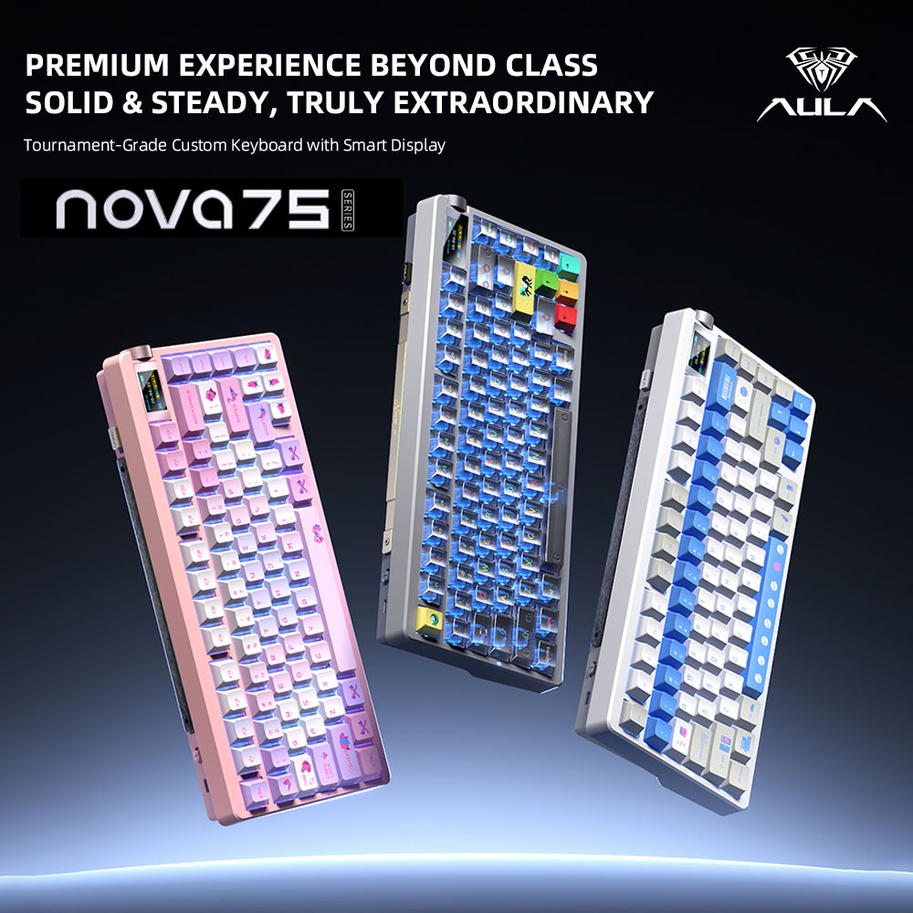 Gaming Keyboard Mini Mechanical - Nuova Tastiera Meccanica Wireless AULA NOVA75