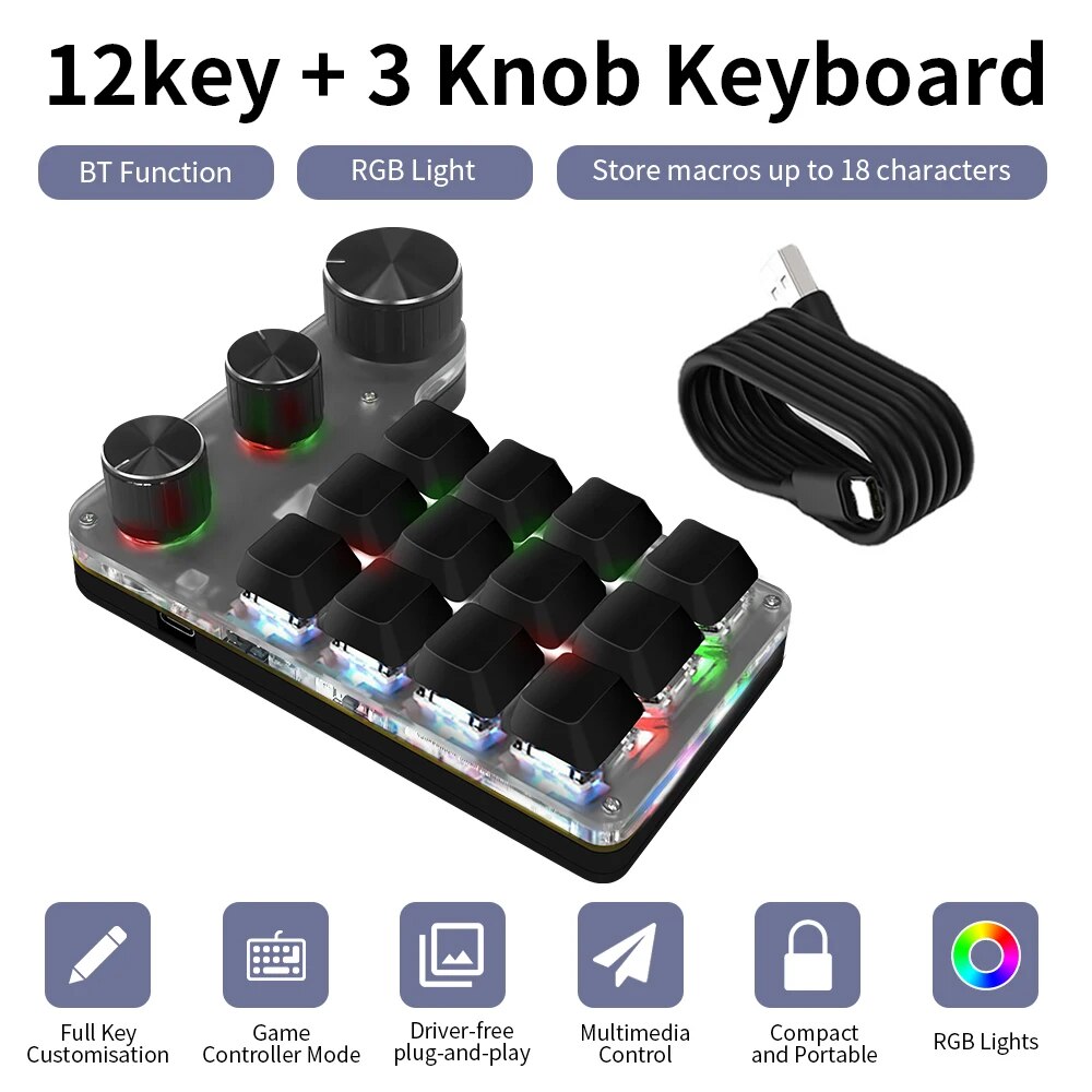 Gaming Keyboard Mini Mechanical - Programmazione Bluetooth Macro tastiera personalizzata a
